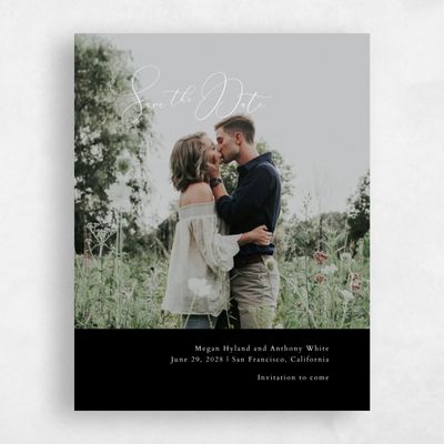 Black Fall Wedding Save the Date - Belencito Photo