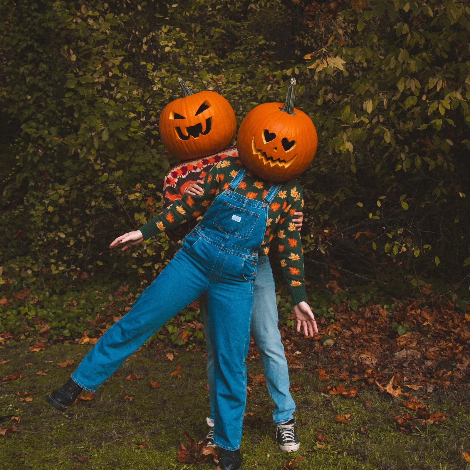 Amber convinced Calvin to do a fun fall-themed spooky photoshoot!