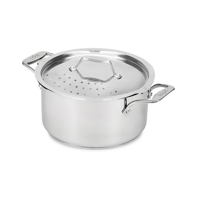 All-Clad Simply Strain Stainless Steel 6-quart Multipot with Straining Lid