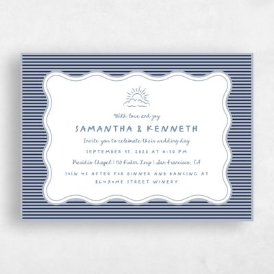 Midnight Blue Wedding Invitation - Sole Landscape