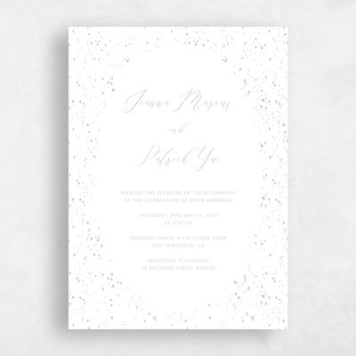 White Wedding Invitation - Glacier Frame