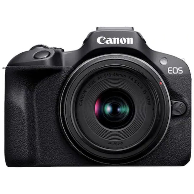 Canon - EOS R100 4K Video Mirrorless Camera with RF-S18-45mm f/4.5-6.3 IS STM Lens - Black