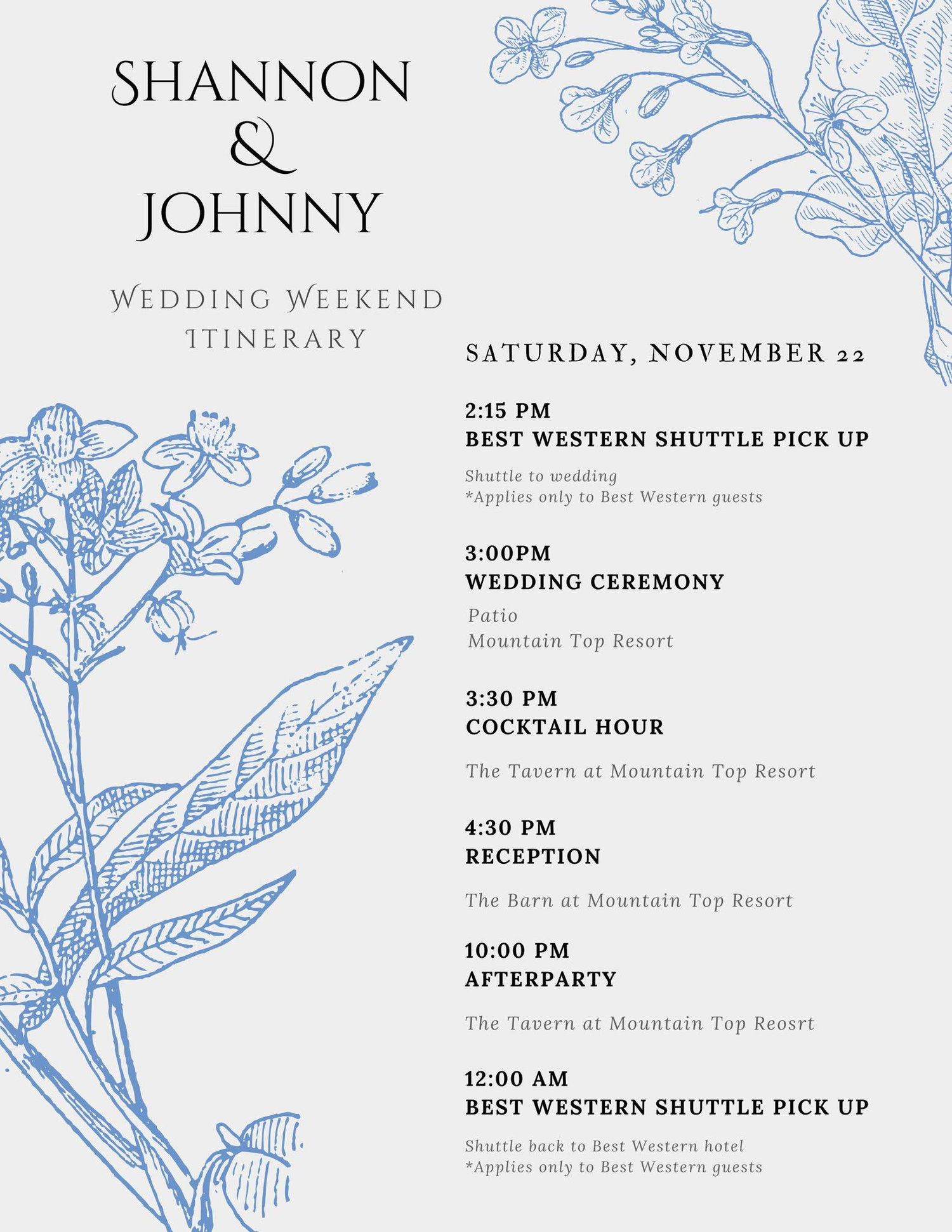 The Wedding Website of Shannon Smith and Johnny Shearman