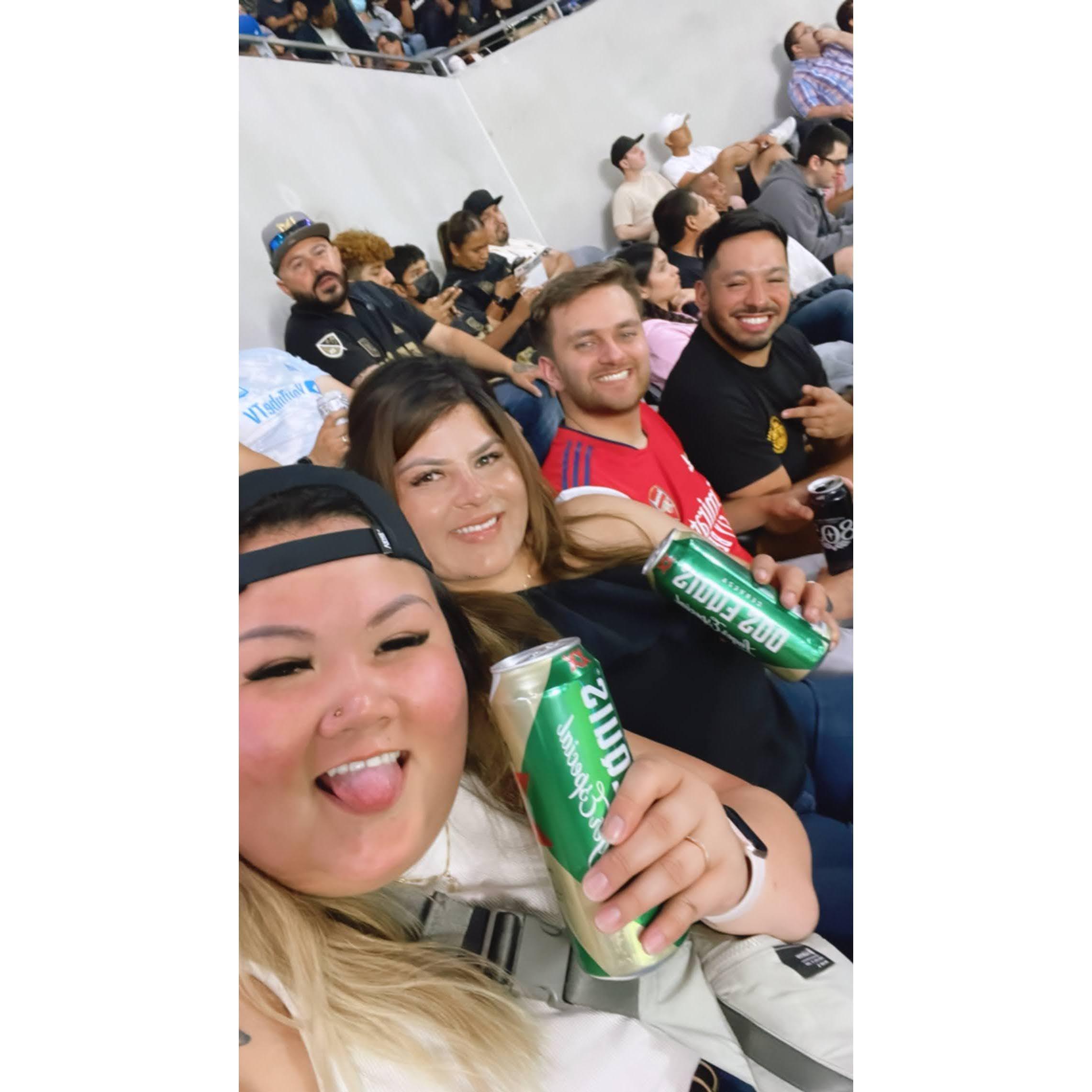 First soccer game together with some of our best friends!