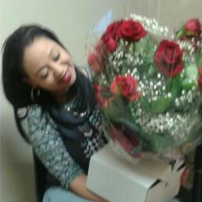 The first time he sent me flowers, aww!