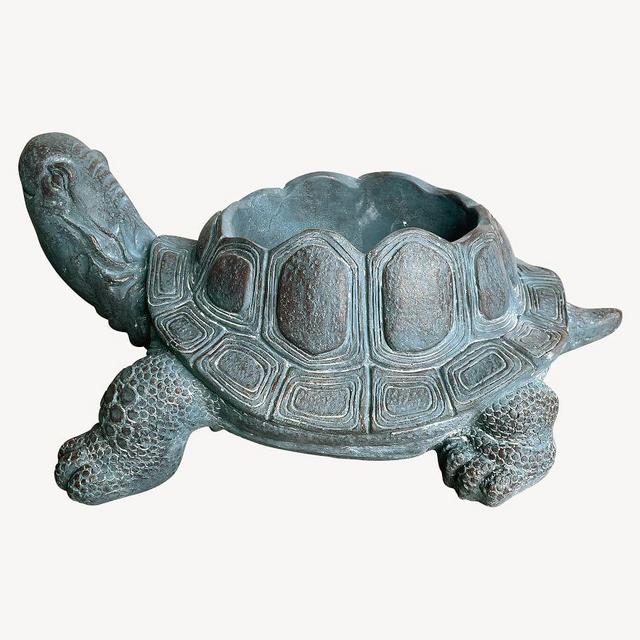 Turtle Garden Object Planter, 15"L x 7"H