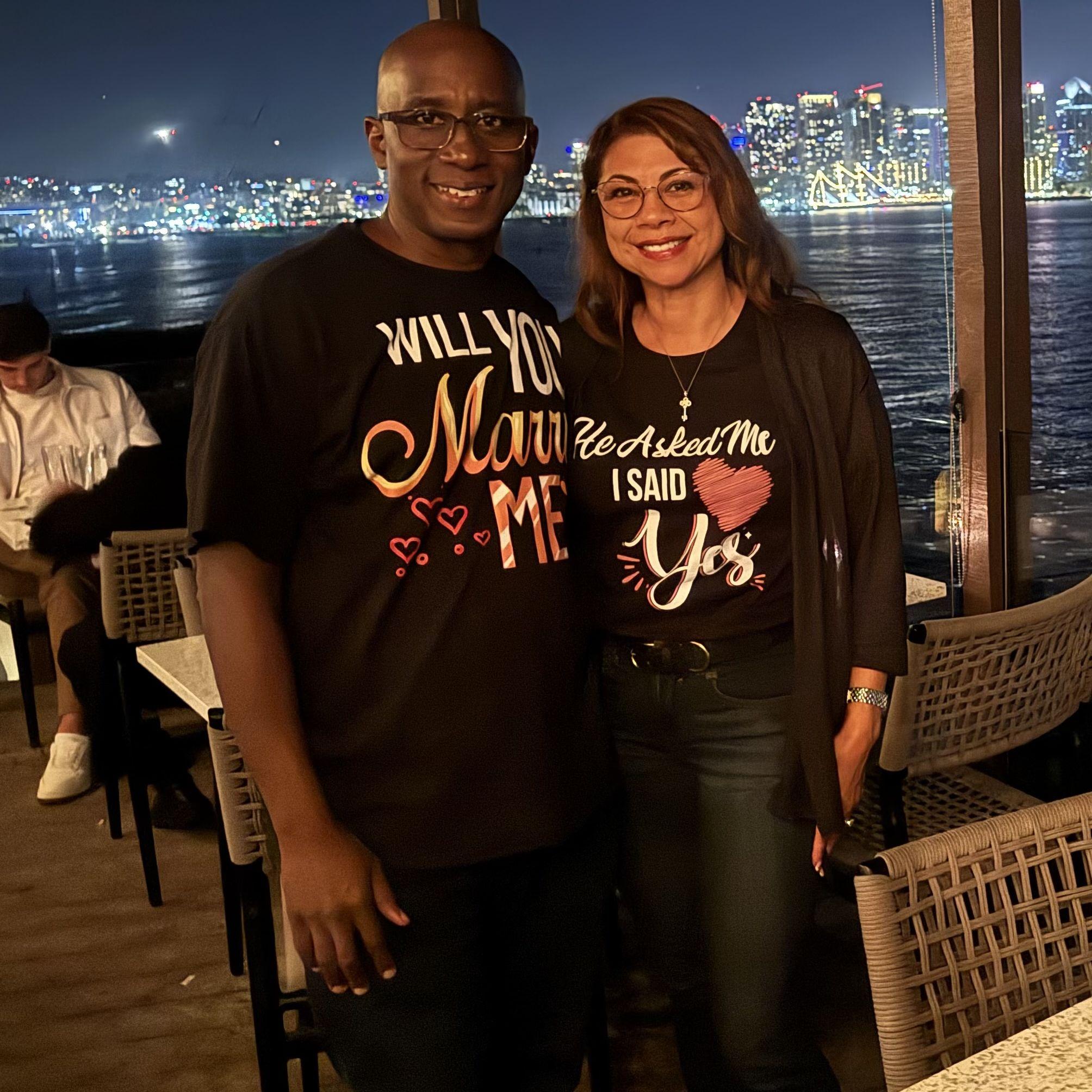 Out to dinner after the proposal