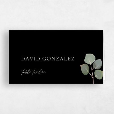 Black Wedding Place Card - Bransford