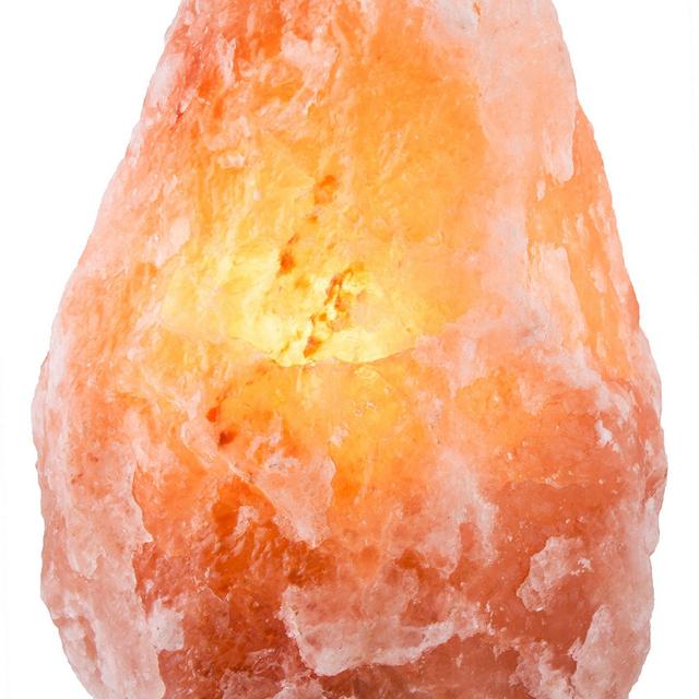CRYSTAL DECOR 6" to 13" Inch Dimmable Hand Crafted Natural Himalayan Salt Lamp On Wooden Base - 7"