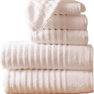 Luxury Cotton Ribbed Texture Towel Set - Blush