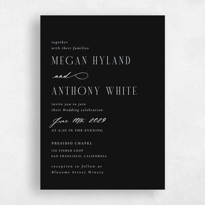 Black Wedding Invitation - Uzes Type