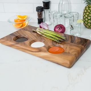 Acacia 3-Dip Serving Board