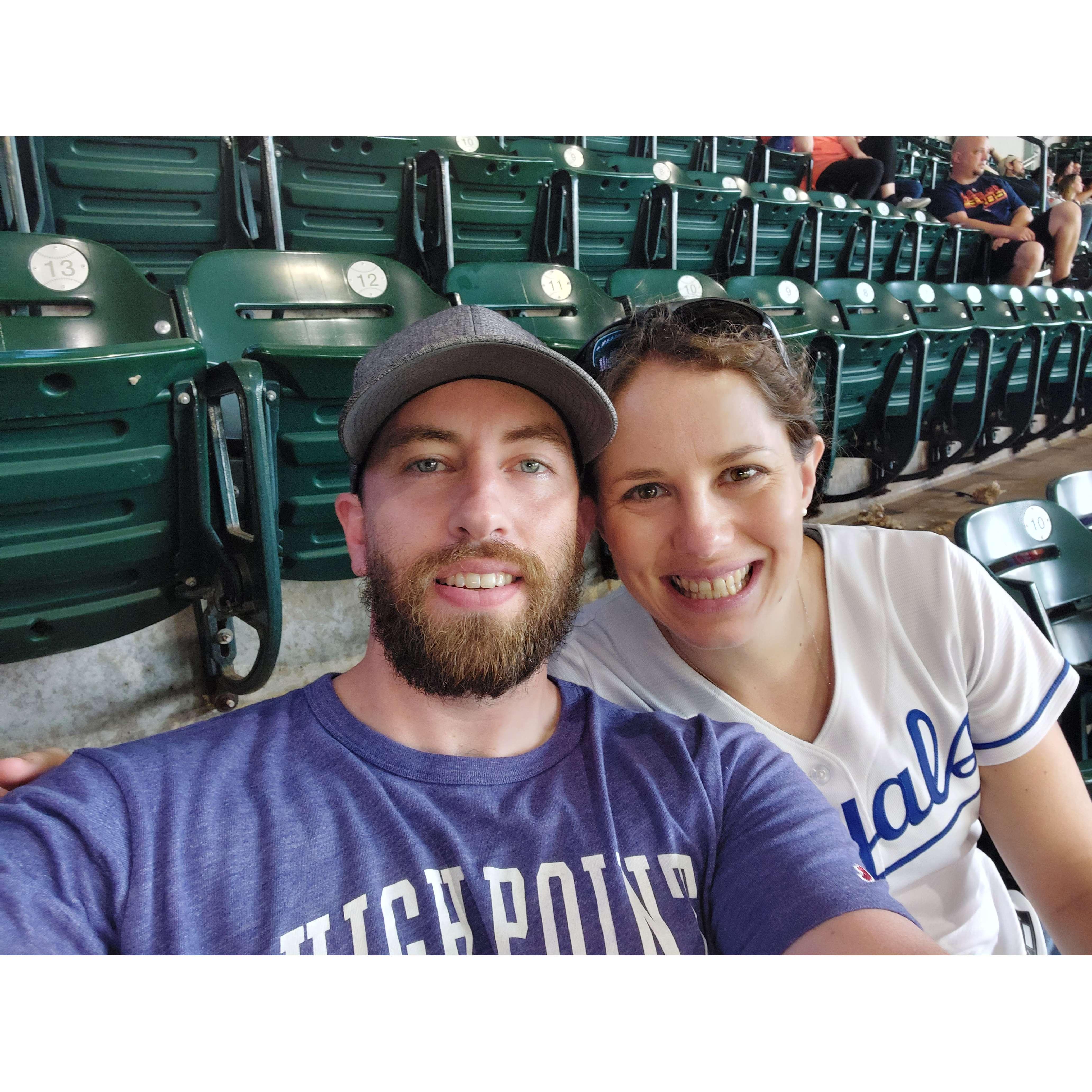 Astros game, and yes, Katie wore her Royals jersey!