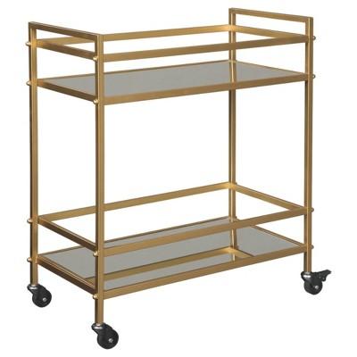Kailman Bar Cart Gold Finish - Signature Design by Ashley