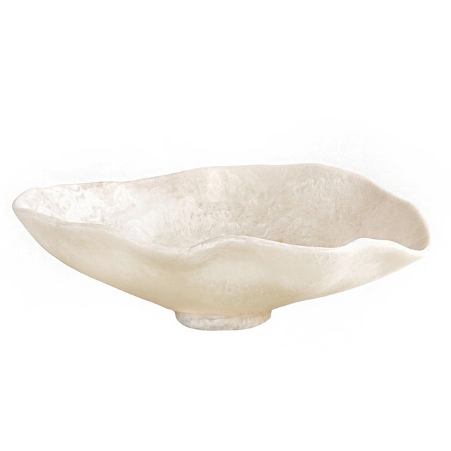 Beatriz Ball Collection Resin Alabaster LargeOval Bowl