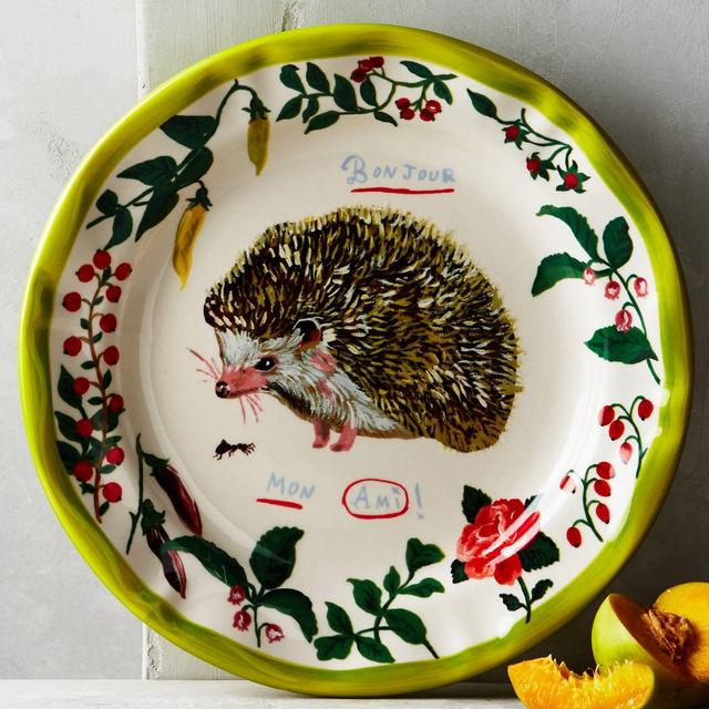 Francophile Dinner Plate -- Hedgehog