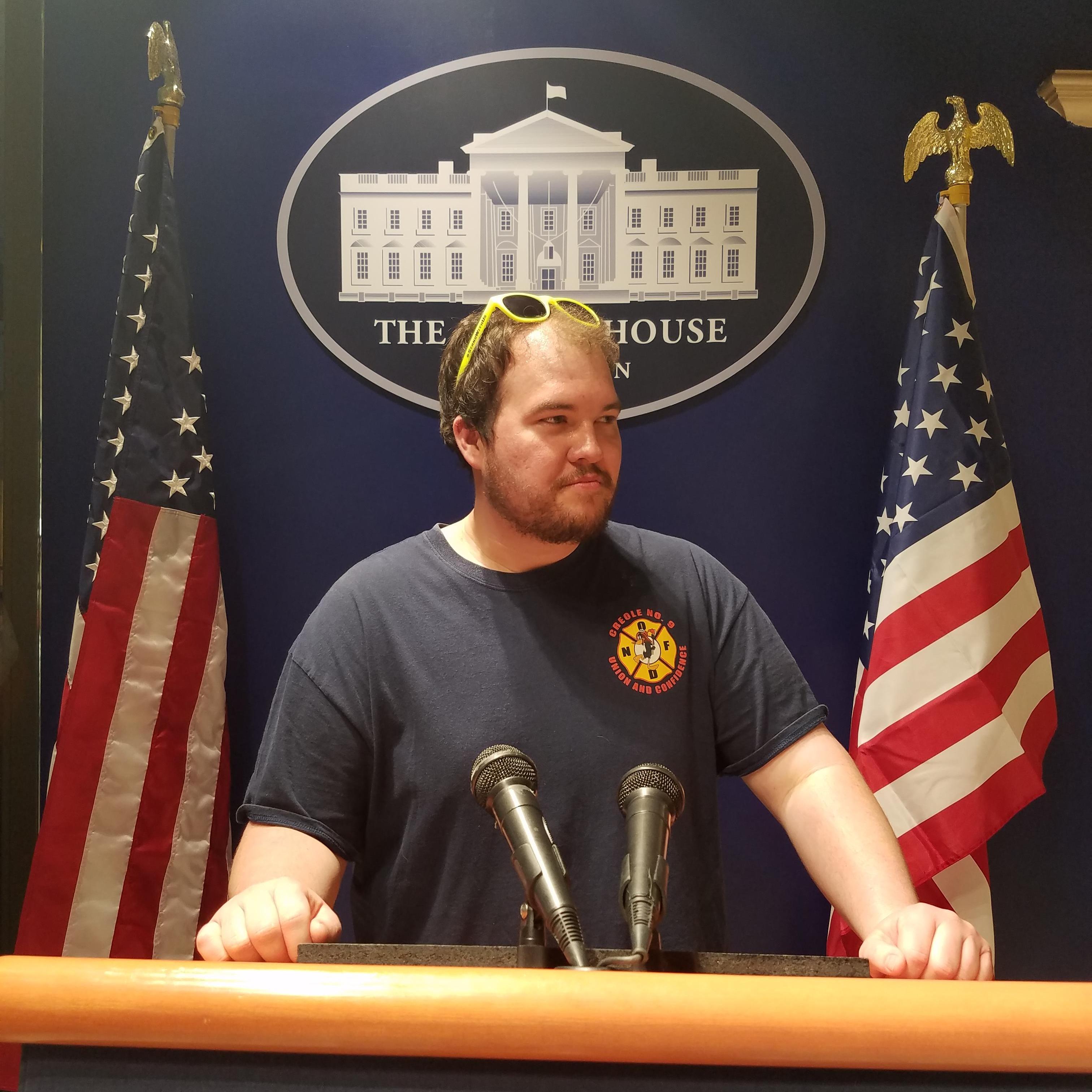 Matthew's serious President face
