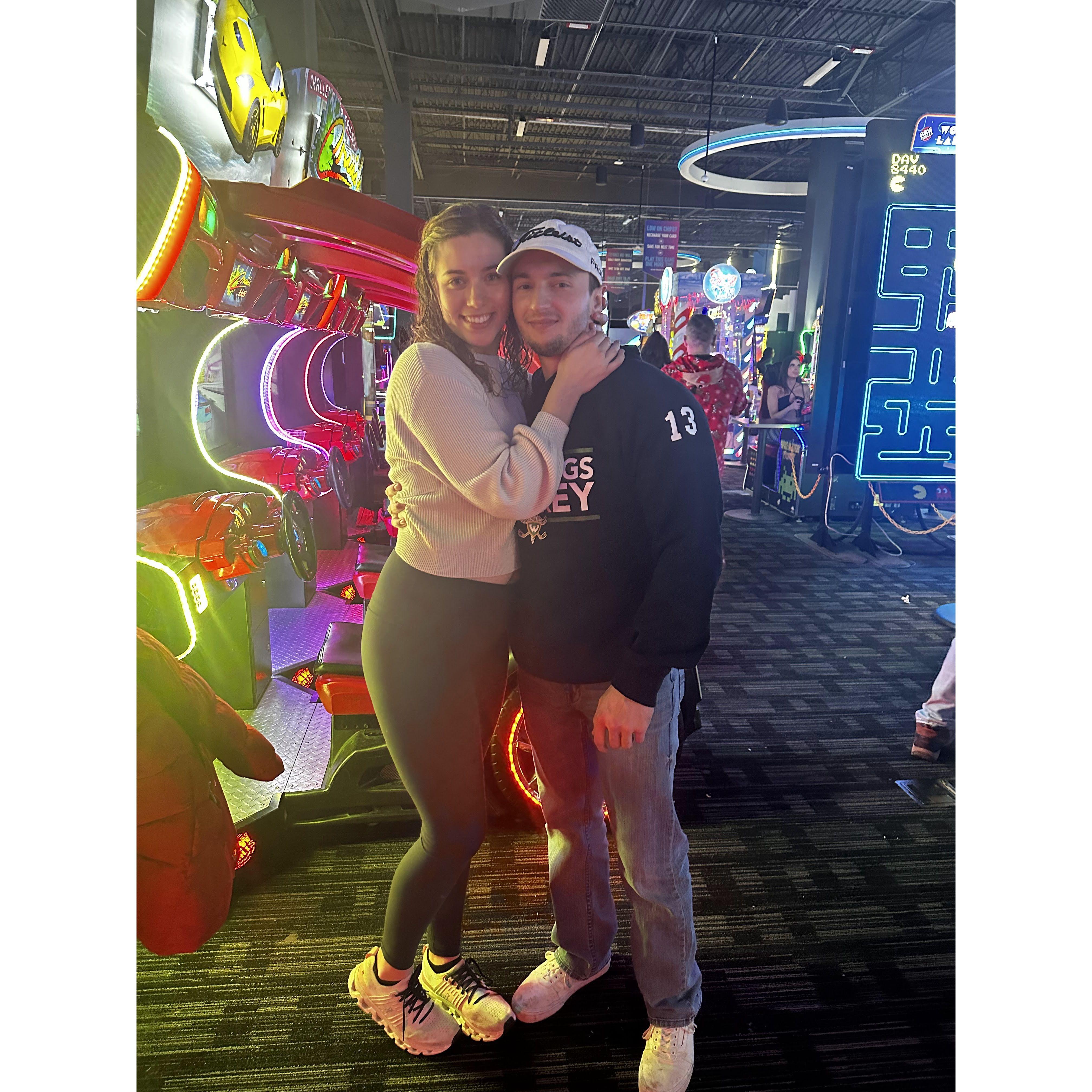 Holiday party at Dave and Busters!!