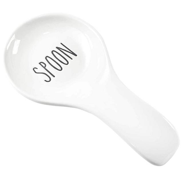 VILIGHT Kitchen Spoon Rest - Farmhouse Gift White Ceramic Utensil Holder for Stove Top