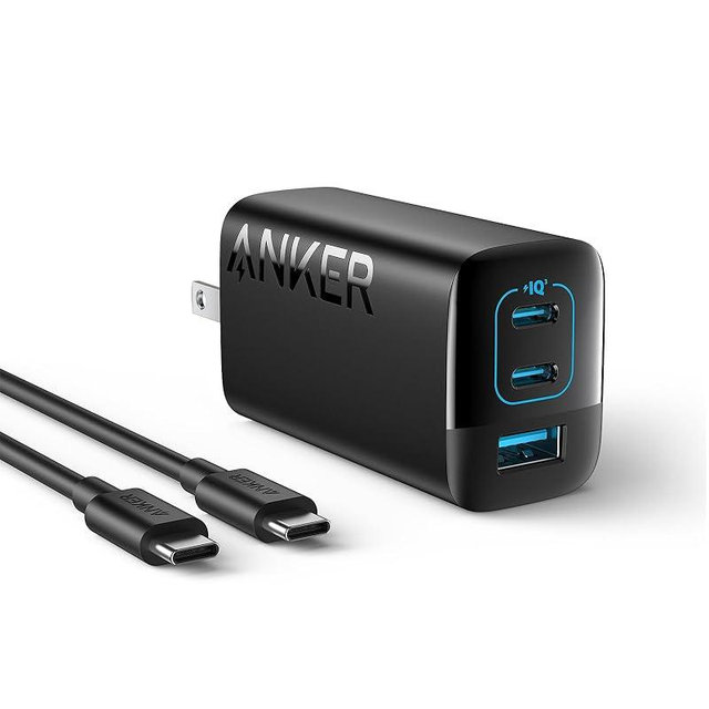 Anker 67W USB C Charger, 3 Port PIQ 3.0 Compact and Foldable Fast Charger for MacBook Pro, iPad, Galaxy, Pixel, iPhone and More (5ft USB C to USB C Cable Included)