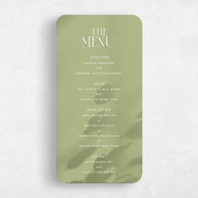 Green Rounded Wedding Menu - Liang