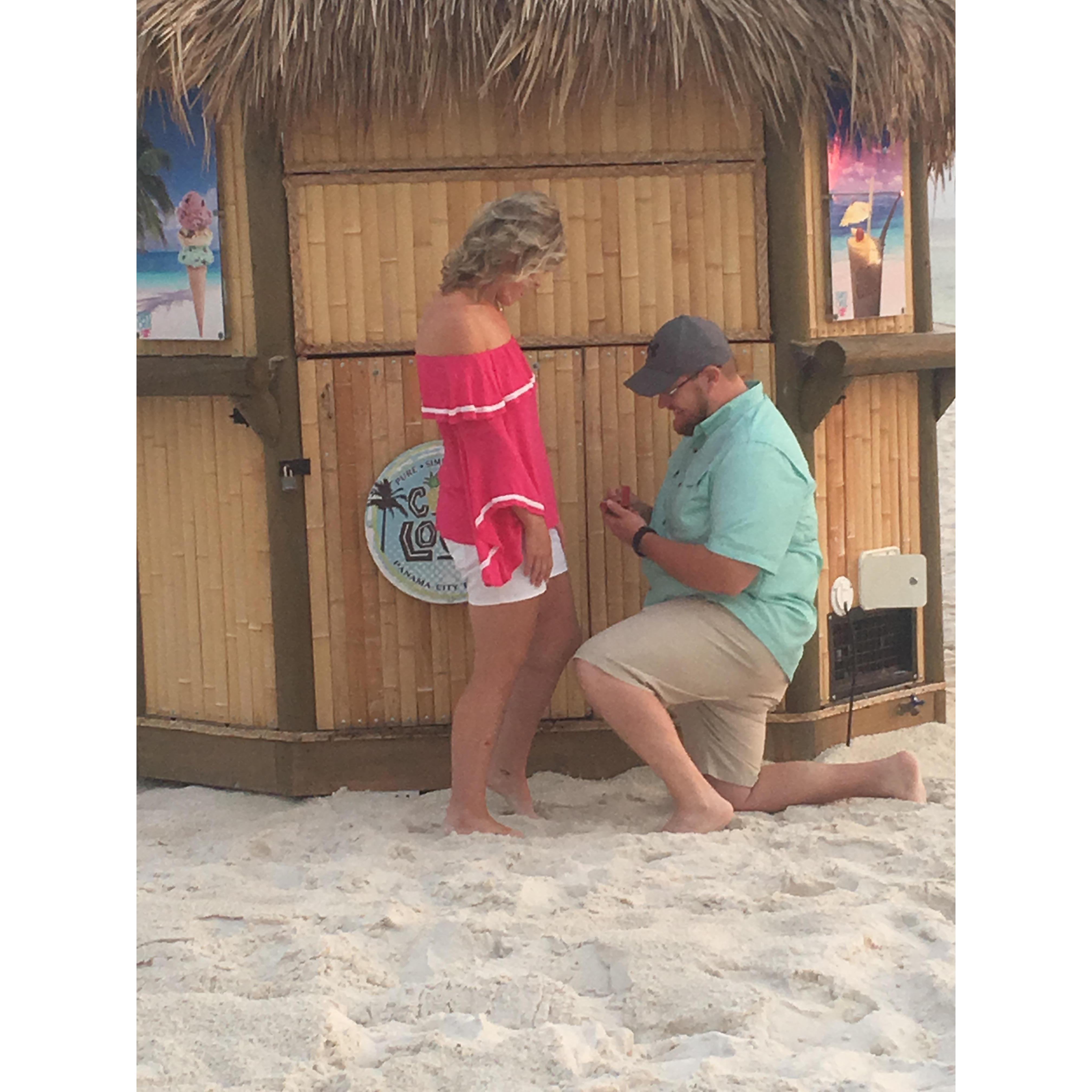 Suprise proposal at Panama City Beach, FL.