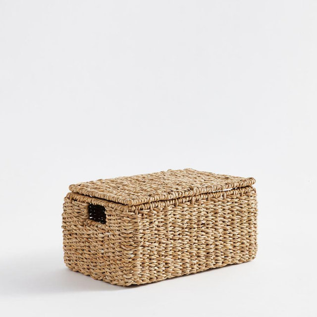 Safi Small Lidded Utility Basket - Natural
