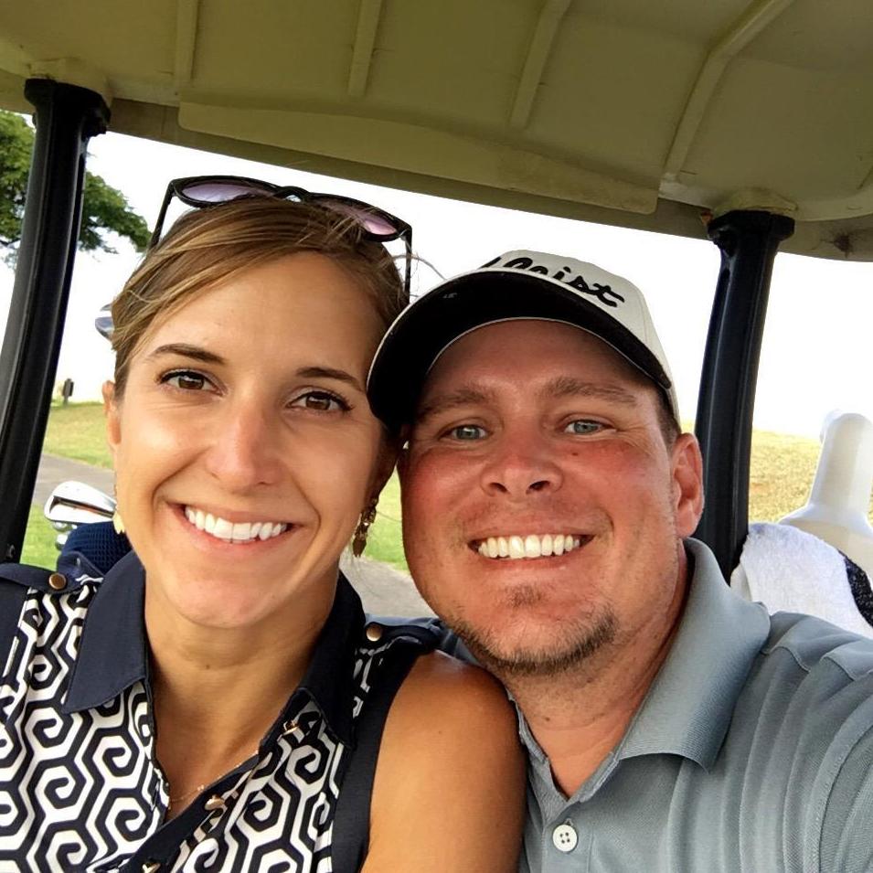 Golfing at Big Island Country Club where we met