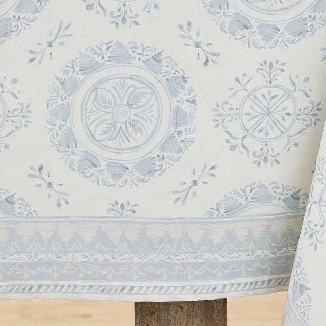 Chambray Tile Outdoor Oilcloth Cotton Tablecloth