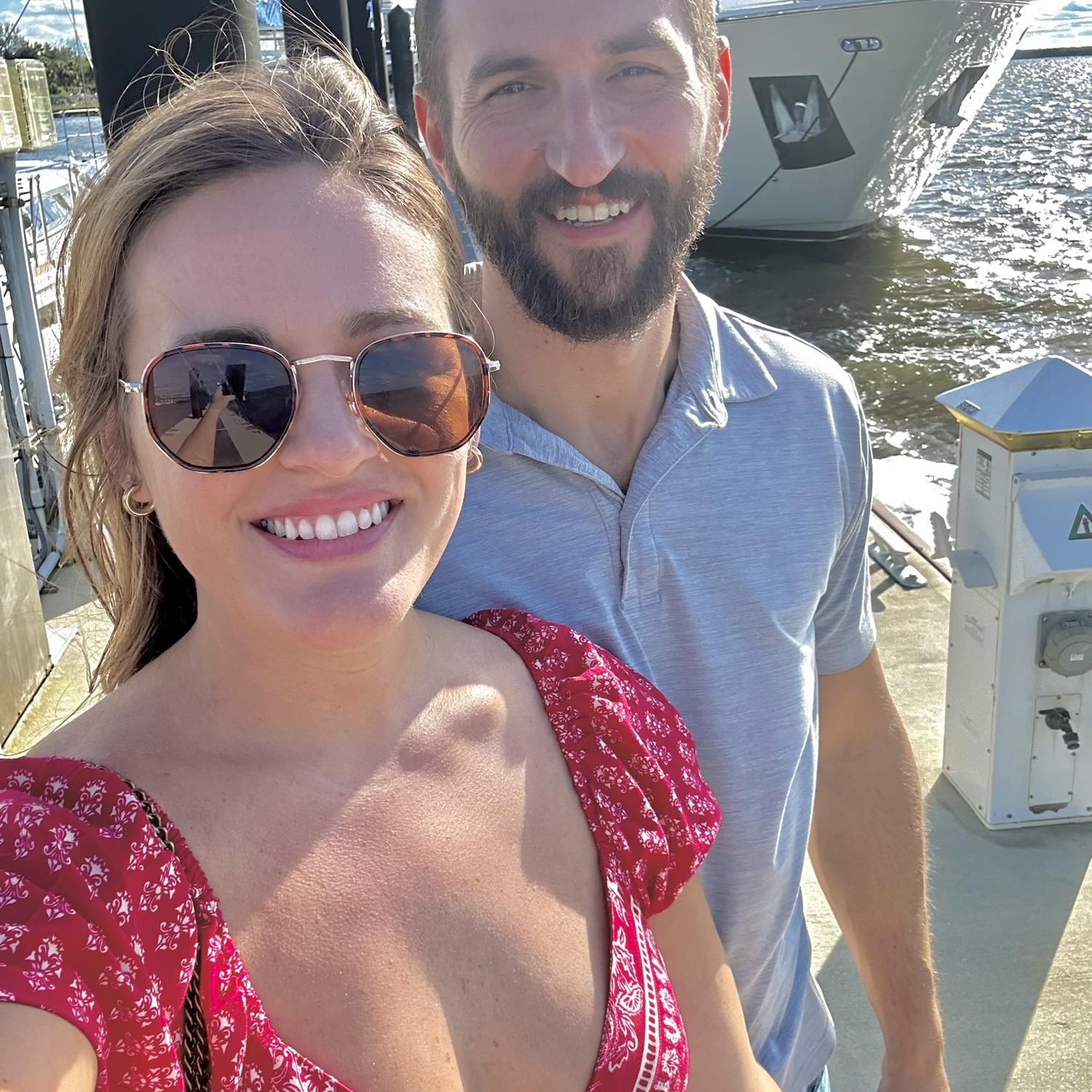 Walking the dock at Fernandina Marina. We got to tour a yacht this day!