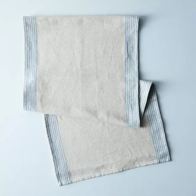 Agrarian Striped Linen Table Runner