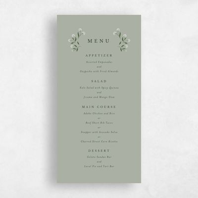 Pale Sage, Green Wedding Menu - Samlet