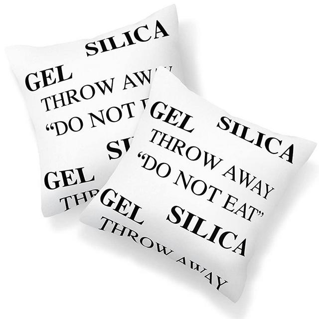 Silica Gel Throw Pillowcases, Lightweight Super Soft Easy Care Pillowcases - 2-Pack, Funny Square Throw Pillow Cover, 16"X16" Decorative Pillowcase Funny Decor Case with Hidden Zipper