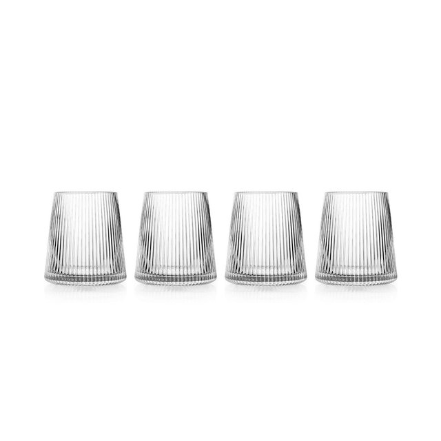 Godinger Sullivan Street Fluted Stemless Wine Glasses, Set of 4