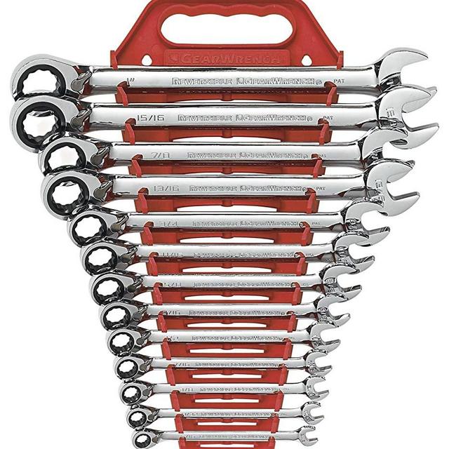 GEARWRENCH 13 Pc. 12 Pt. Reversible Ratcheting Combination Wrench Set, SAE - 9509N