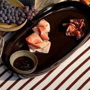 L'Objet Terra Modern Classic Red Porcelain Oval Serving Platter - Large
