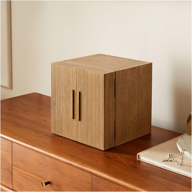 Modern Fluted Jewelry Box Dune Cube 10"
