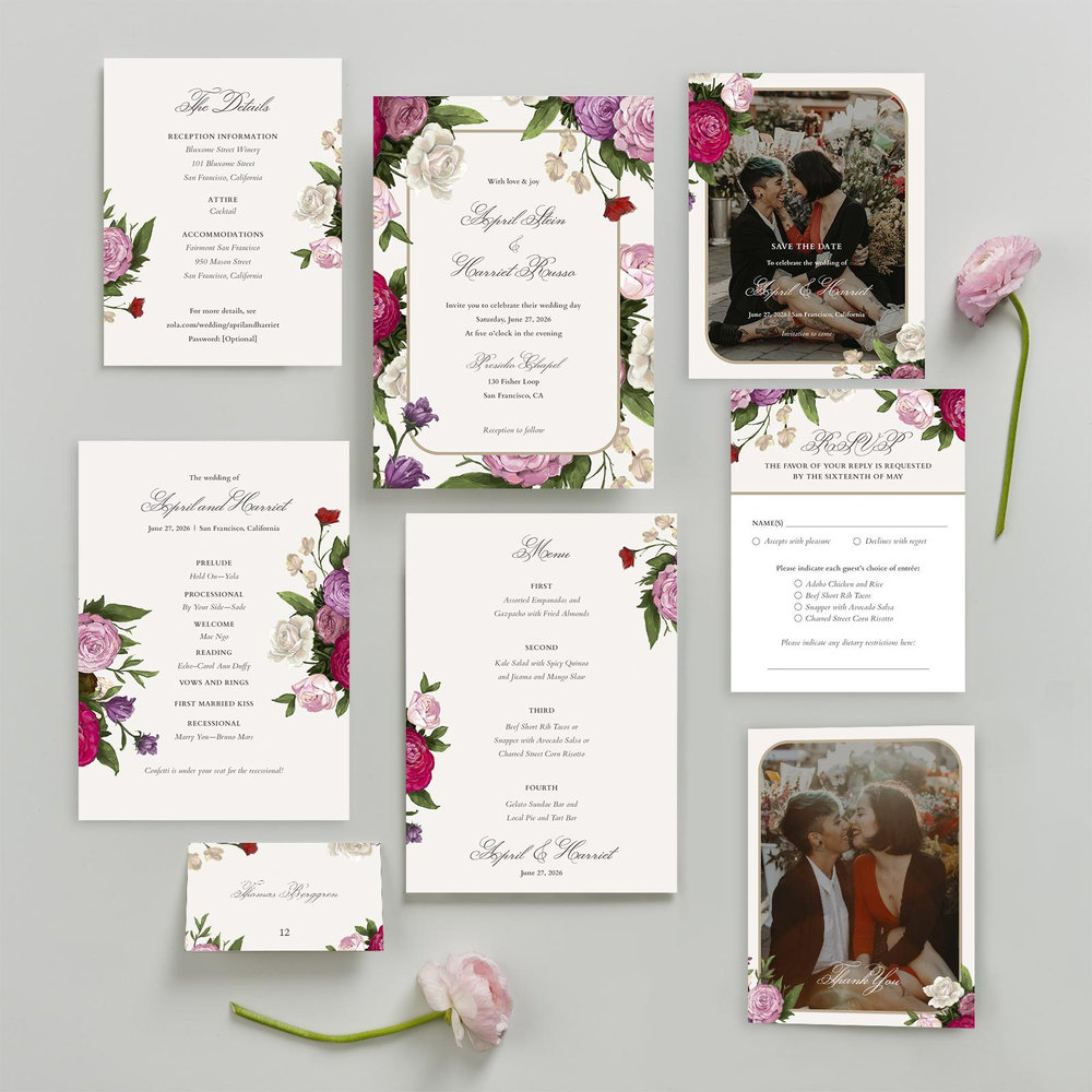 Eleganza Portrait | Linen | Zola Wedding Invitations