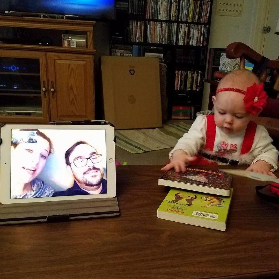 Skyping the holidays with our niece Teija in 2017.
