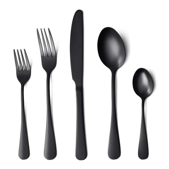 20-piece Silverware Cutlery Set with Service for 4 (Black)