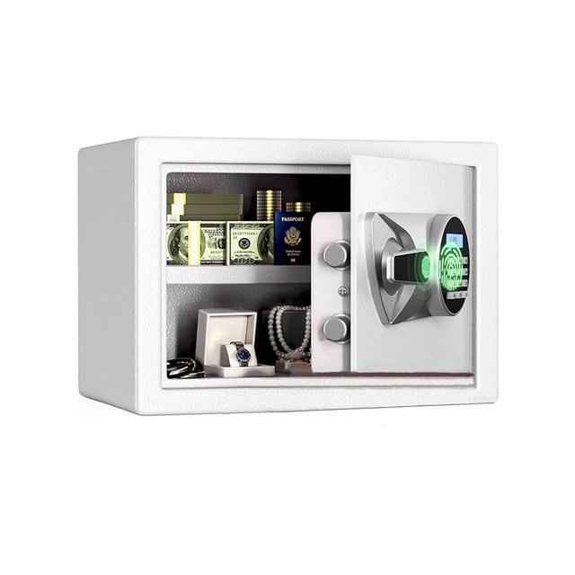 GOTGELIF 1.0 Cuft Fireproof Biometric Safe Box with Hidden Design & Digital Keypad Chic Design for Women White