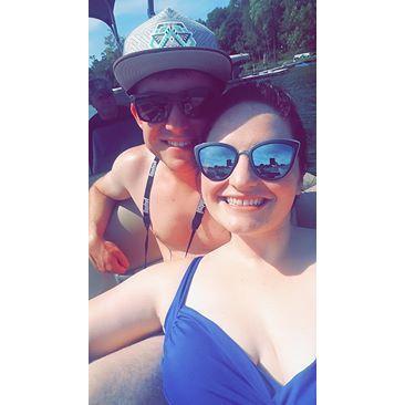 Boatin at a lake house
