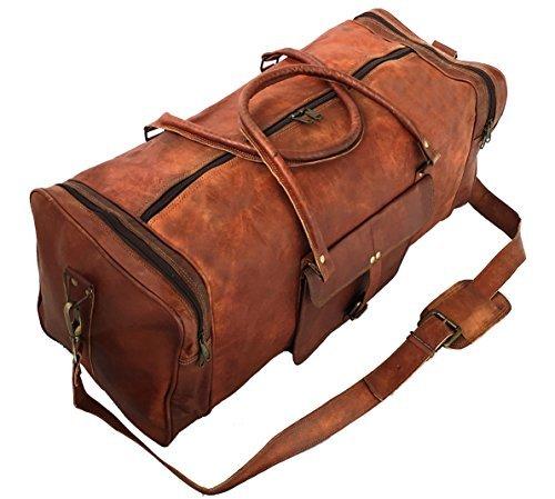 Leather Travel Duffel Messenger Shoulder Gym Holdall Luggage Bags For Men And Women