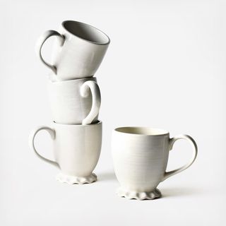 Signature Ruffle Coffee Mug, Set of 4