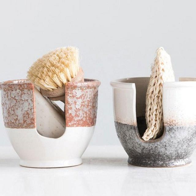 Slotted Stoneware Sponge Holder