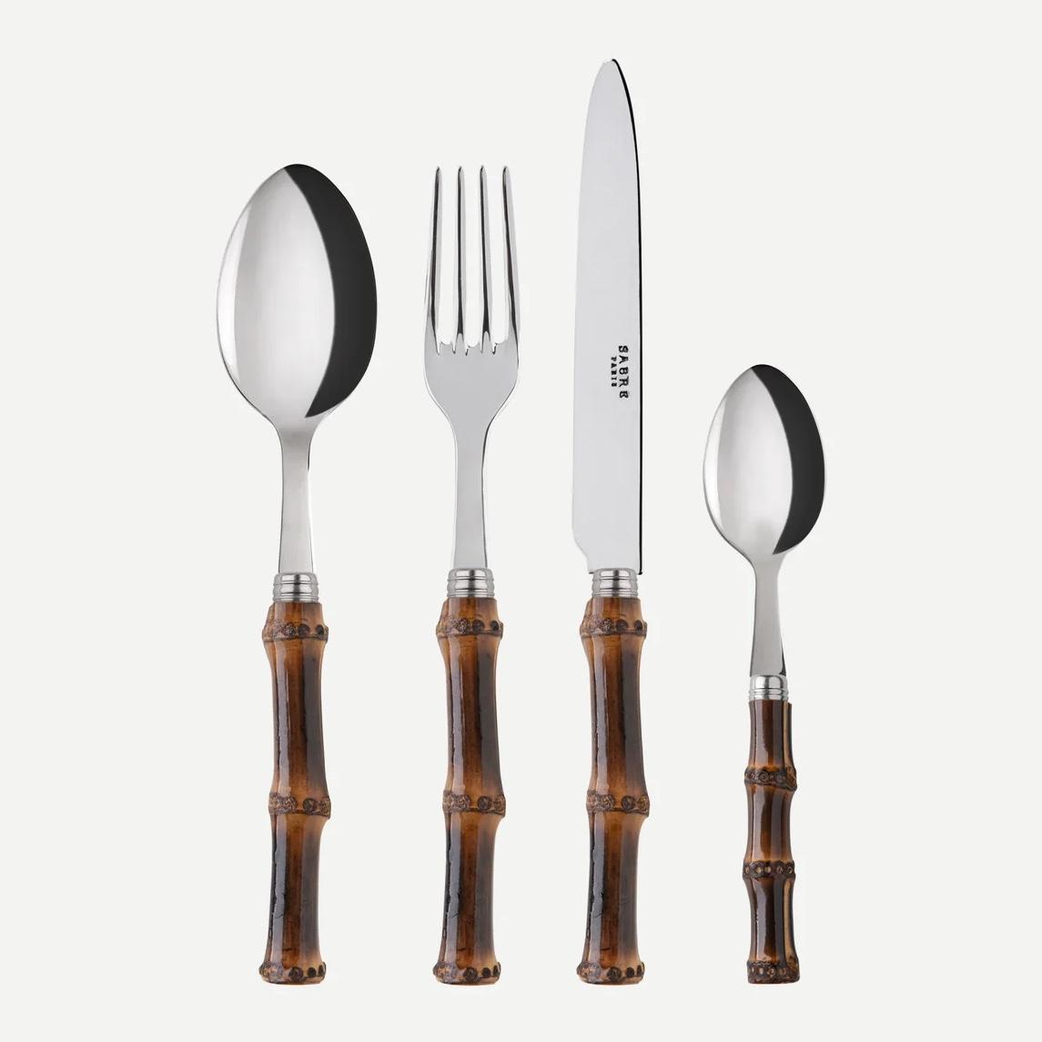 Dark Bamboo Flatware Set
