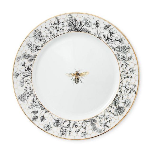 Honeycomb Dinner Plates, Set of 4, Bee