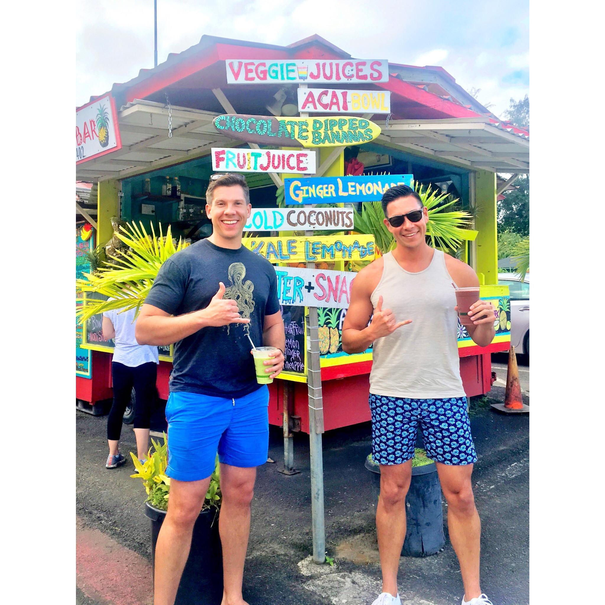Tim's first trip to Kauai. He was so embarrassed to do a hang-loose sign.