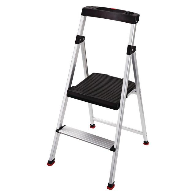 Rubbermaid 2-Step Lightweight Aluminum Step Stool with Project Top