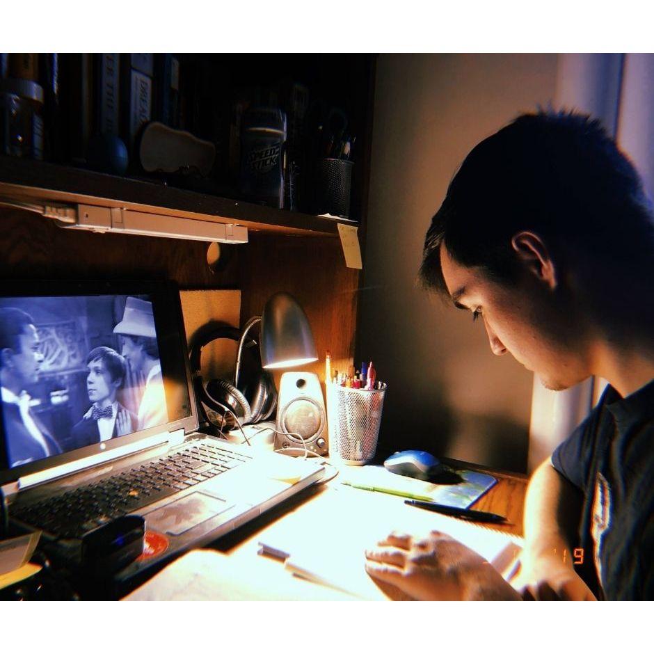 John studying